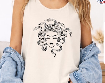 Medusa Comfort Colors Shirt, Greek Mythology Feminist Tee, Empowerment Tank Top, Womens Rights Statement Top, Feminist Protest Summer Tank