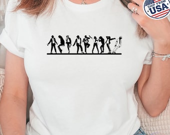 MJ Dance Evolution Shirt, MJ Silhouette Tee, King of Pop Graphic Shirt, Retro Music Lover Dance Top