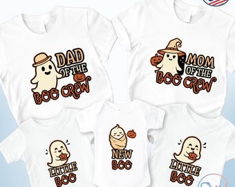 The Boo Crew Matching Halloween Family Shirt, Mom Dad Little Boo New Boo Tee, Family Halloween Shirts, Cute Spooky Outfit