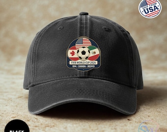 2026 World Cup Hat, Vintage Style Adjustable Cotton Cap, Soccer Fan Dad Hat, Unisex Football Hat
