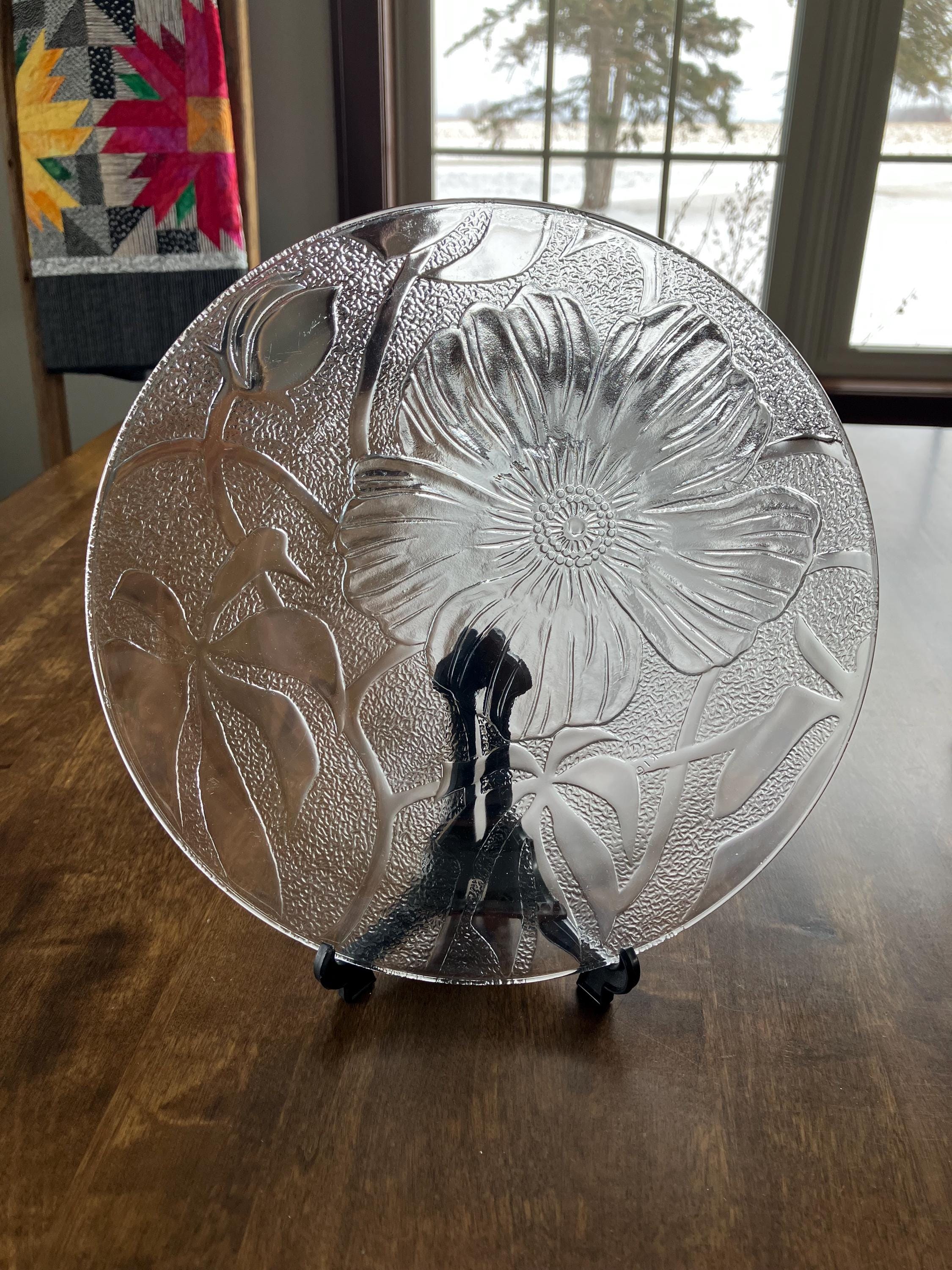 Assiettes Kig Indonesia en verre à pois 70' - rare