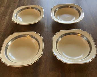 Homer Laughlin Century Silver Inlay 5.25" Bowls (4)