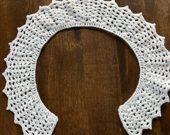 Hand Crochet White Cotton Detachable Lace Peter Pan Collar
