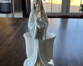 Madonna & Child Vintage Figural Planter 8.75"