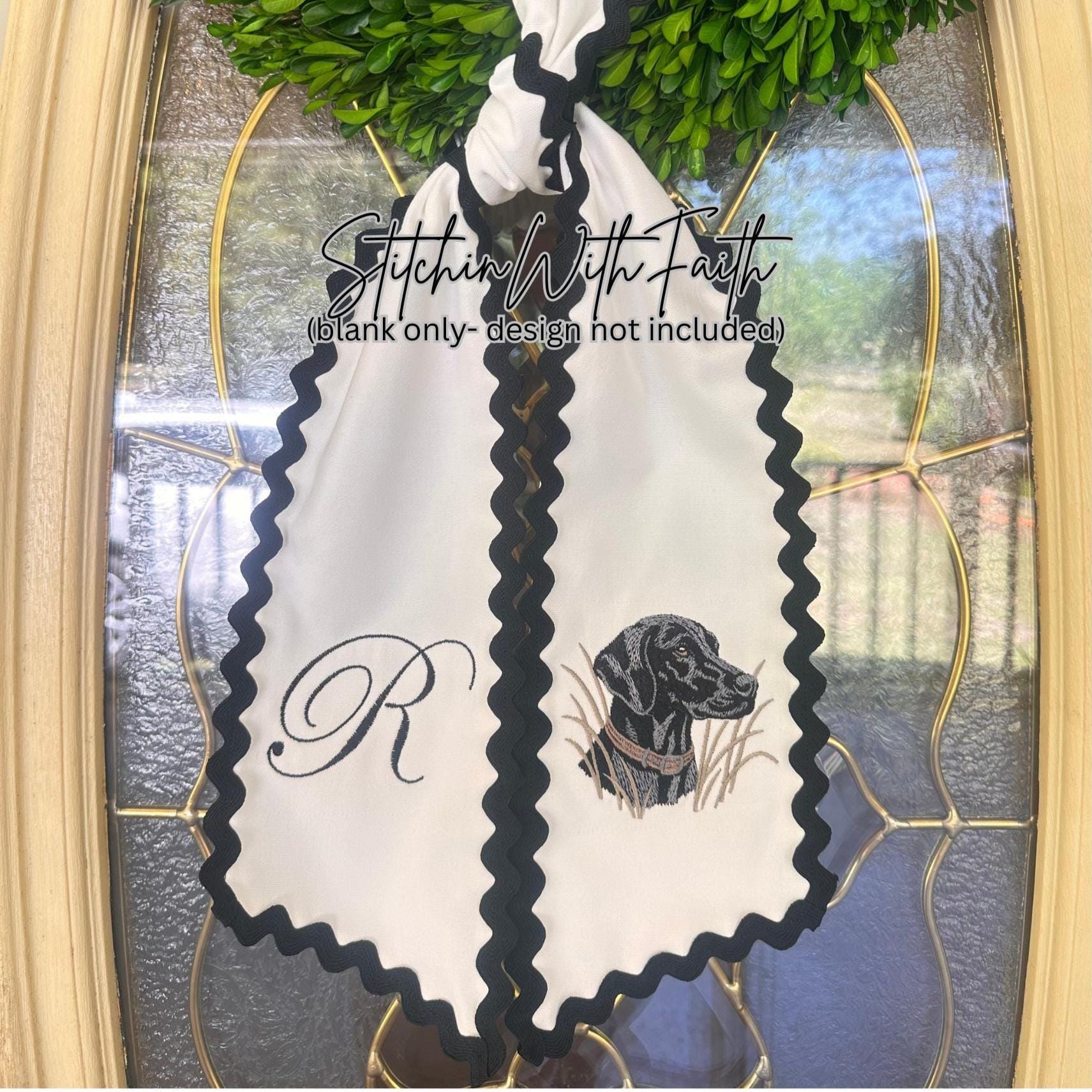 Embroidery Blank - Wreath Sash With Ric Rac Trim - Etsy
