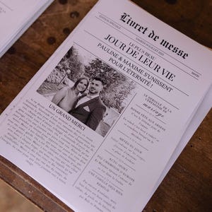 Original wedding mass booklet – Wedding Gazette + mass booklet – customizable PDF