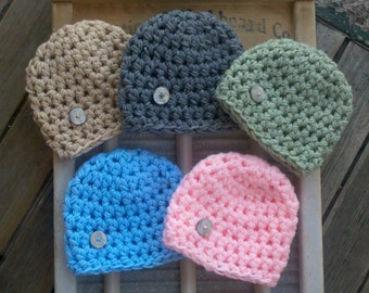 Baby Boy Girl Hat Newborn Beanie shower cap beanies gift crochet hats boys girls Photo Prop Props triplets twins 0-3