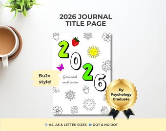 2026 Planer-Deckseite | Druckbare Bullet Journal Titelseite | Im Rhythmus der Natur | BuJo Cover Seite 2026 | A4 A5 Letter | PDF-Download