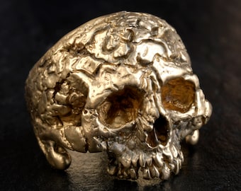 Gold Skull Ring,14K, Reconstructed