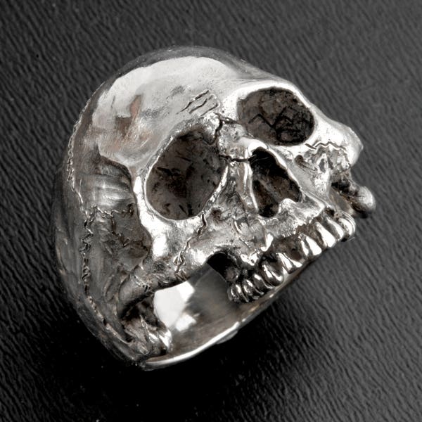 Silver Skull Ring,Large Size, Solid Silver Skull Ring