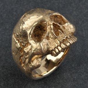 Skull Ring,14K, Small-Medium size, Gold Skull Ring, Mens or Women's Custom Skull Gold Ring