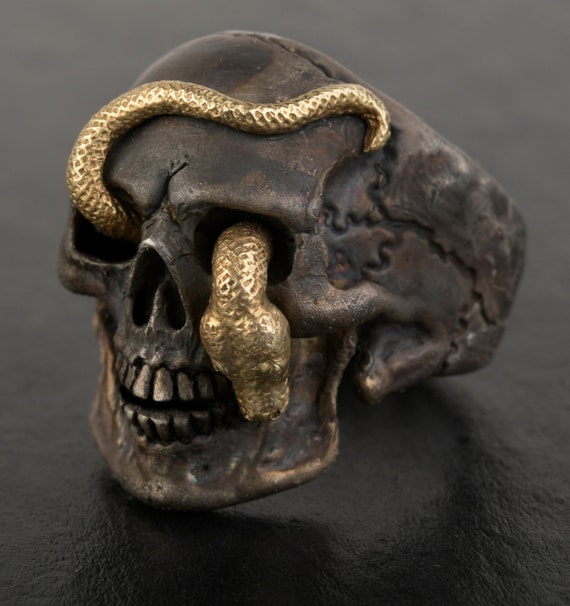 skull and snake ring