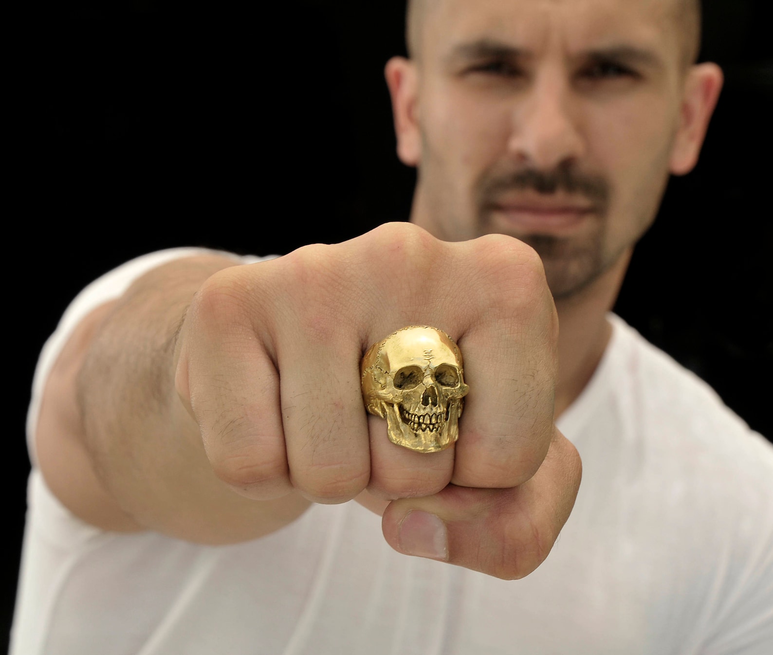 Gold Skull Ringlarge Size14k Solid Gold Skull Ringskull Etsy Canada