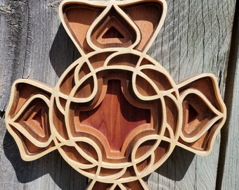 Swirl Cross Layered Scroll Saw, laser, Mothers Day DIY CNC Pattern pdf and svg