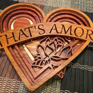 Amore Heart Layered 3D Scroll Saw Pattern/Valentines gift Laser CNC pdf and svg file