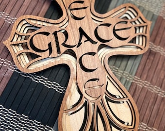 Peace and Grace Layered Scroll Saw Pattern PDF SVG / Mothers Day / Easter / DIY Valentines  gift