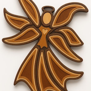 Whimsy Angel 2 5-layer Layered Scroll Saw Pattern Valentines / Mothers ...