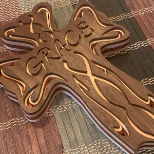 Cross of Grace Dekupiersäge Muster PDF/SVG Laser Muttertag DIY Geschenk