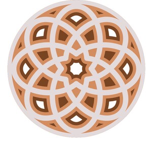 Underlägg Mandela Layered Decal Saw Mönster Vår Sommar Heminredning Väggbonad Värmeplatta Underlägg PDF och SVG-fil Laser CNC