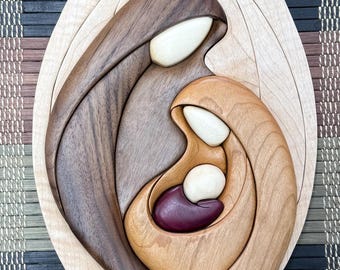 Nativity "The Quiet Promise" Intarsia Pattern segmentation scroll saw woodworking pattern book