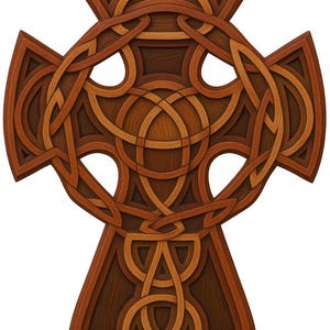 Celtic Cross 3 Layered Scroll Saw pattern St. Patrick's Day CNC laser Pattern, pdf and svg