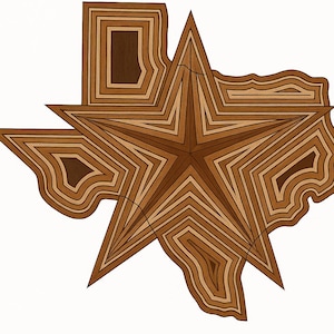 Scie à chantourner mandala Texas Star 8 couches motif pdf et motif laser svg
