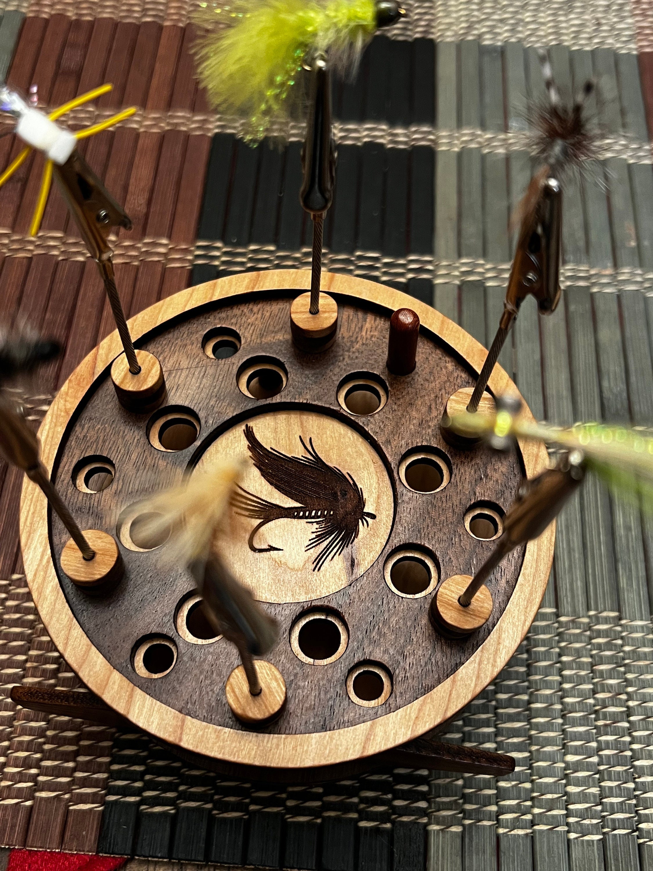 Fly Tying Reel Fly Presentation Drying Dock /Desktop tool decor / fly fishing Father's Day gift / Fly Tying Birthday gift
