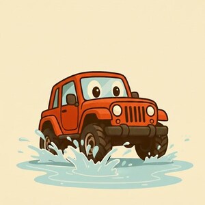 Kids Story Book PDF Printable, The Brave Little Jeep Bedtime Story for Toddlers, Car Truck Book for Boys Ages 3-6, Instant Download image 5
