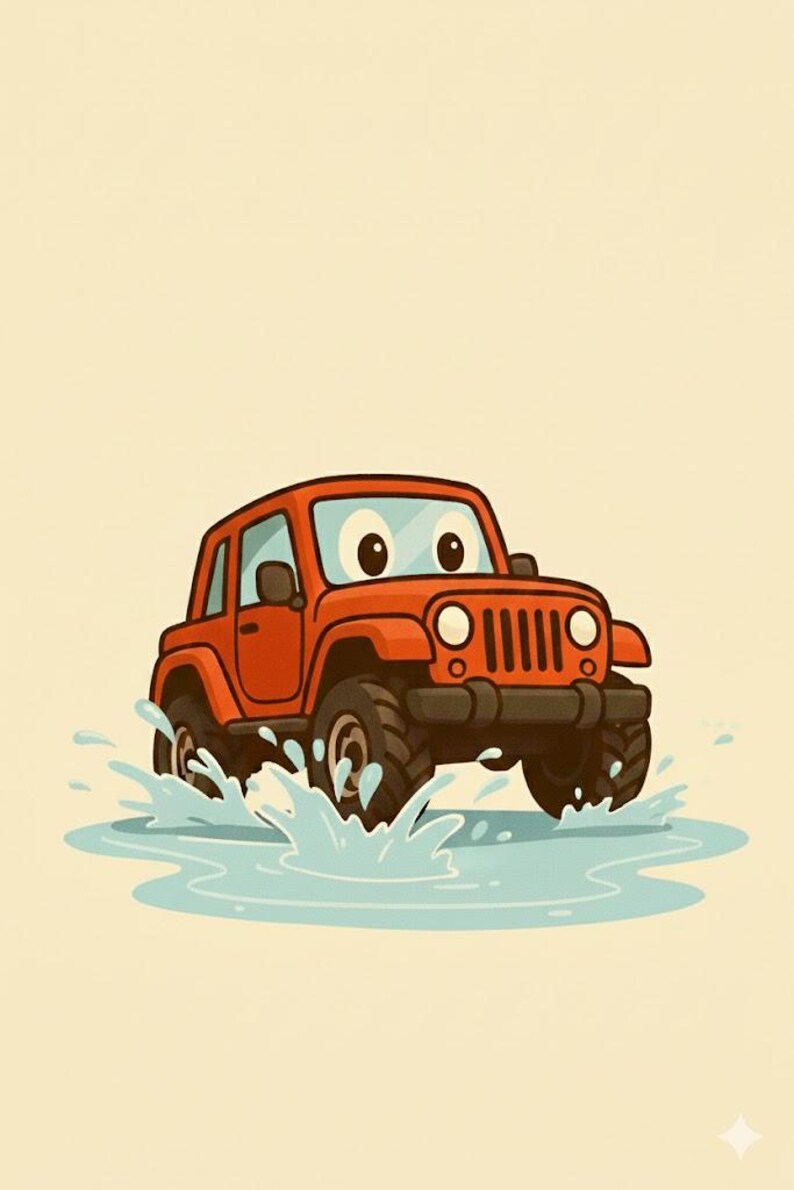 Kids Story Book PDF Printable, The Brave Little Jeep Bedtime Story for Toddlers, Car Truck Book for Boys Ages 3-6, Instant Download image 5