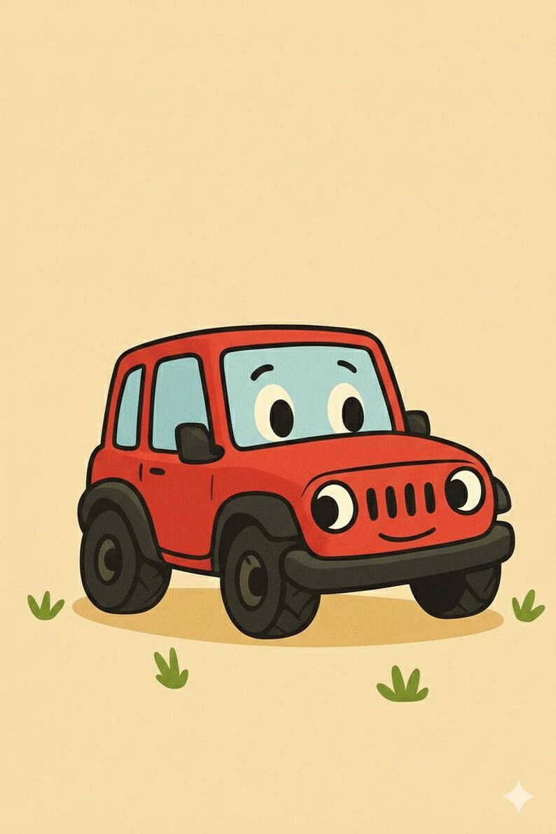 Kids Story Book PDF Printable, The Brave Little Jeep Bedtime Story for Toddlers, Car Truck Book for Boys Ages 3-6, Instant Download image 3