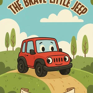 Kids Story Book PDF Printable, The Brave Little Jeep Bedtime Story for Toddlers, Car Truck Book for Boys Ages 3-6, Instant Download image 4