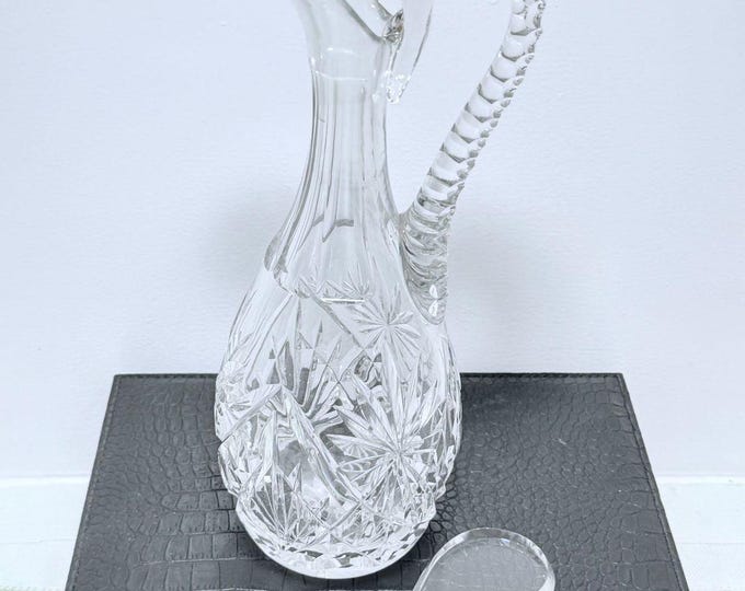 Featured listing image: Mid Century Vintage Bohemian Crystal Decanter with Stopper
