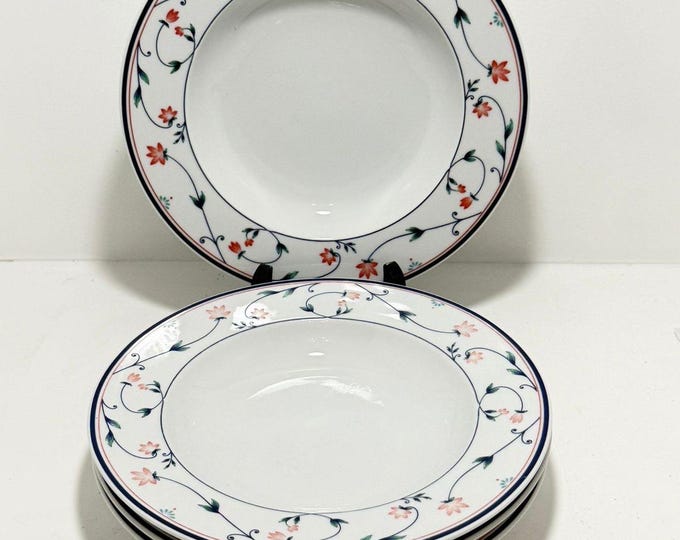 Featured listing image: Royal Porcelain Scarlet Dinner Plates 24 cm – Floral Design, Thailand