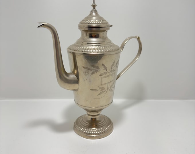 Featured listing image: Antique Silver Plated Coffee Pot, ca. 1900 – Elegant Biedermeier Style