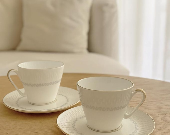 Featured listing image: Vintage porslinsset med koppar och fat, 6 delar, Edelstein, Bayern, Tyskland, 1950-1960-tal.