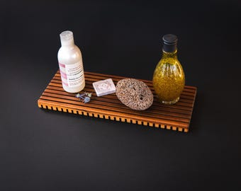 Receveur de douche en bois de teck : accessoire de salle de bain respectueux de l'environnement, receveur de baignoire