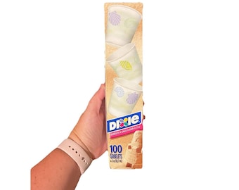NIEUW VTG 2003 DIXIE-KOPJES 100 Count Schelpen Ontwerp Badkamerbekers Verzegelde doos 3oz