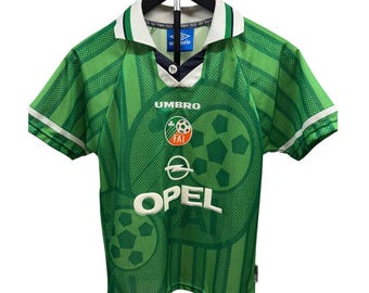 Maglia da calcio vintage Umbro della nazionale irlandese del 1998, taglia ragazzo 12.