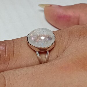 Multi Fire Rainbow Moonstone 925 Sterling Silver Plated Oval Shaped Handmade Ring