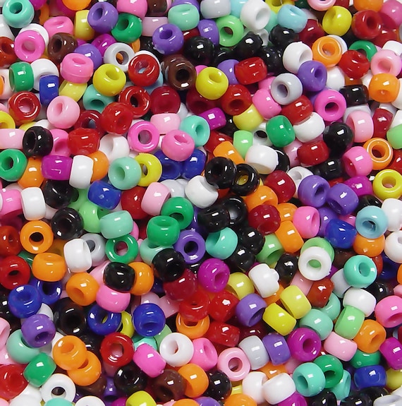 Opaque Multi Color 6.5x4mm Mini Pony Beads 1,000pc for school church crafts  jewelry Made in USA