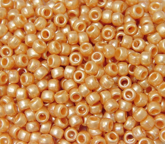 500 Gold Pearl 9x6mm Pony Beads made in USA for school church kids crafts  hair decor beading jewelry