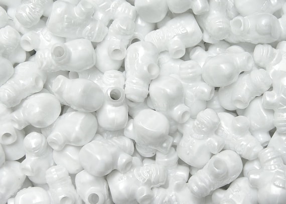 JOLLY STORE Crafts 25mm Pearl White Snowman Shaped Pony Beads Made