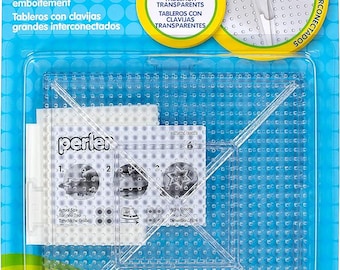 Perler Beads Large Interlocking Clear Pegboards 2pc With Ironing