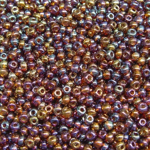 Smoke Topaz AB 6/0 Czechoslovakian Glass Seed Beads from Preciosa