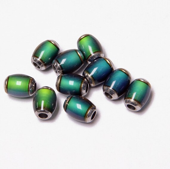 Mood Beads Mirage Color Changing 10x6mm 10pc Barrel Shaped fun science school beading crafts jewelry beads