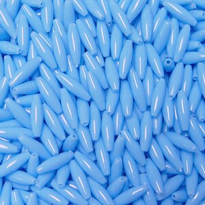Opaque Light Blue Spaghetti Craft Beads 200pc., Made in America