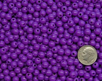 Purple 6mm Round Acrylic Beads 500pc