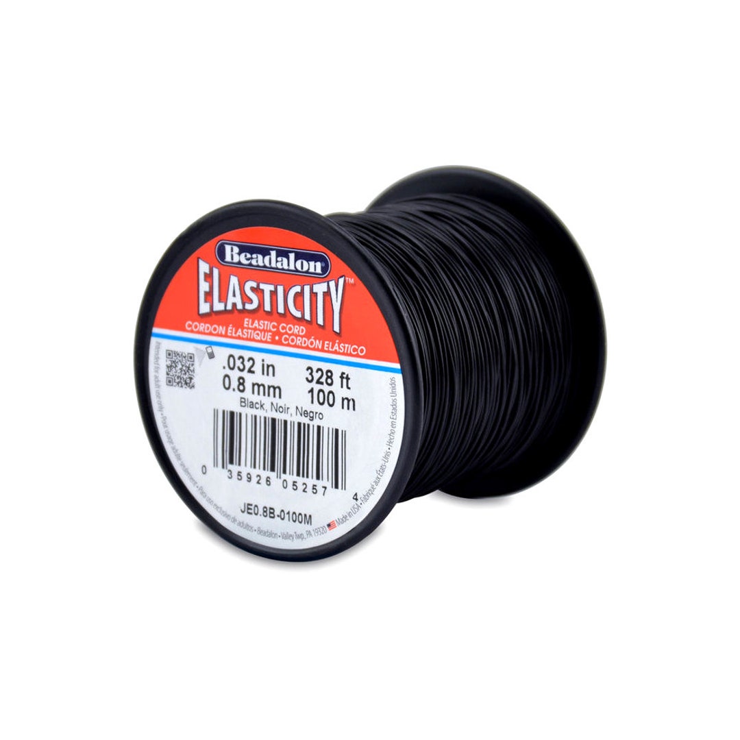 Beadalon Elasticity Black Stretchy Cord Bulk Spool .8mm X 328 Feet