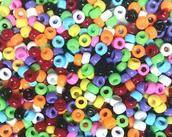 Jolly Store Crafts Multi Color Mini Pony Beads, 6.5x4mm, 1000pc, Made in USA