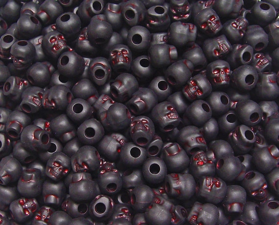 flat skull beads
